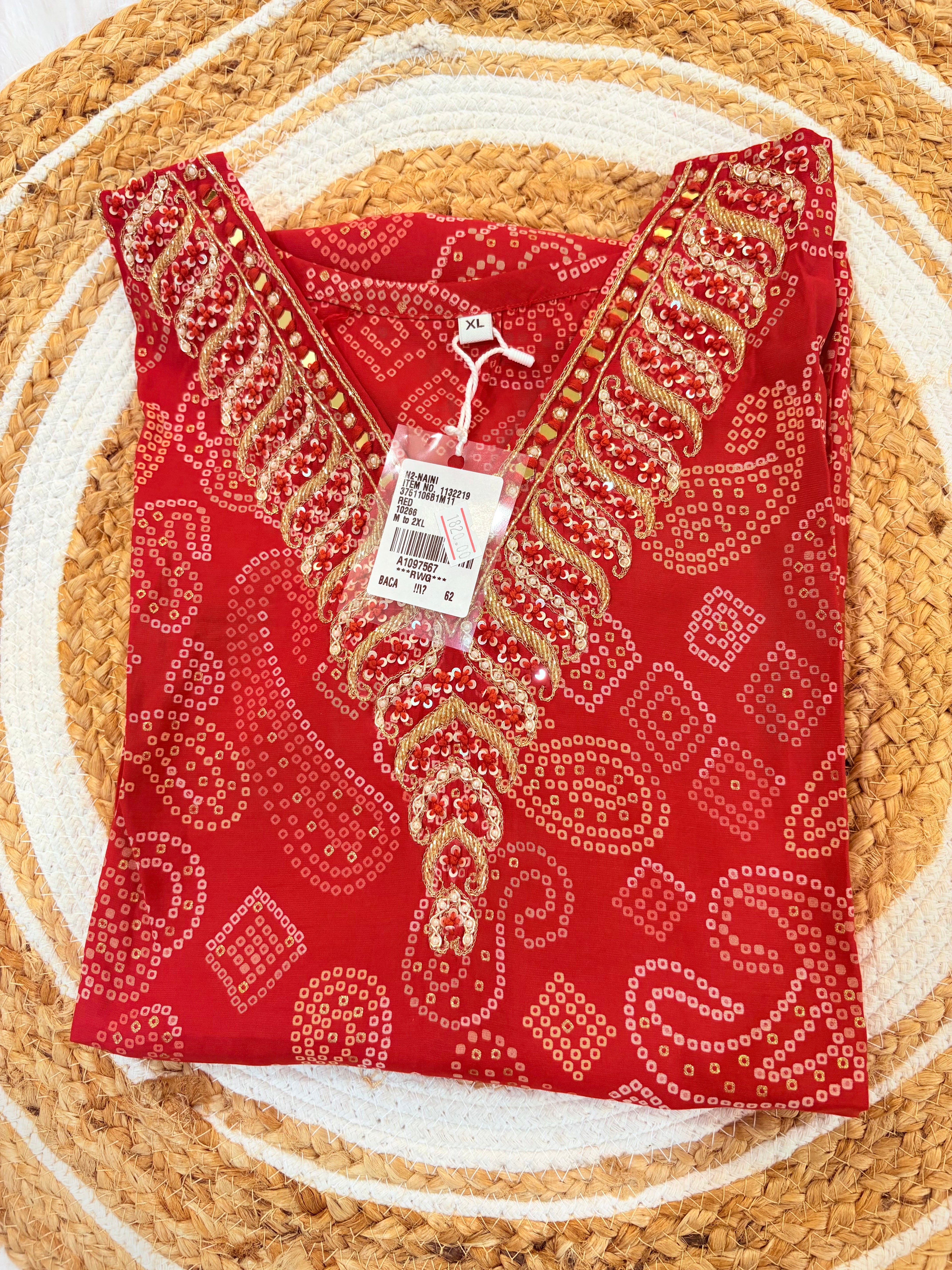 Bandhani Red Stitched Suit for Women | Ethnic Festive Wear