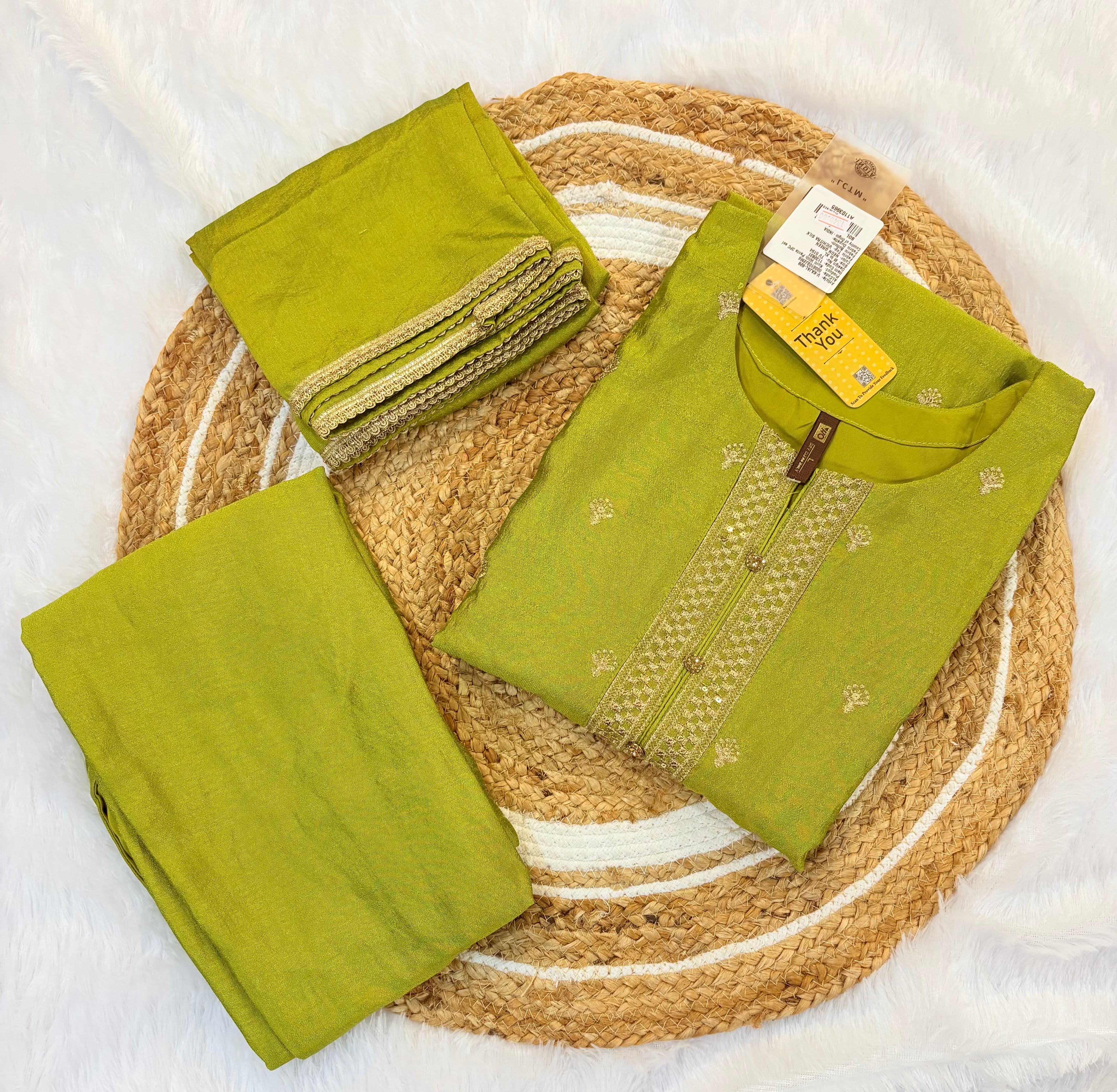 Parrot Green Stitched Suit for Women | Elegant Ethnic Wear Online