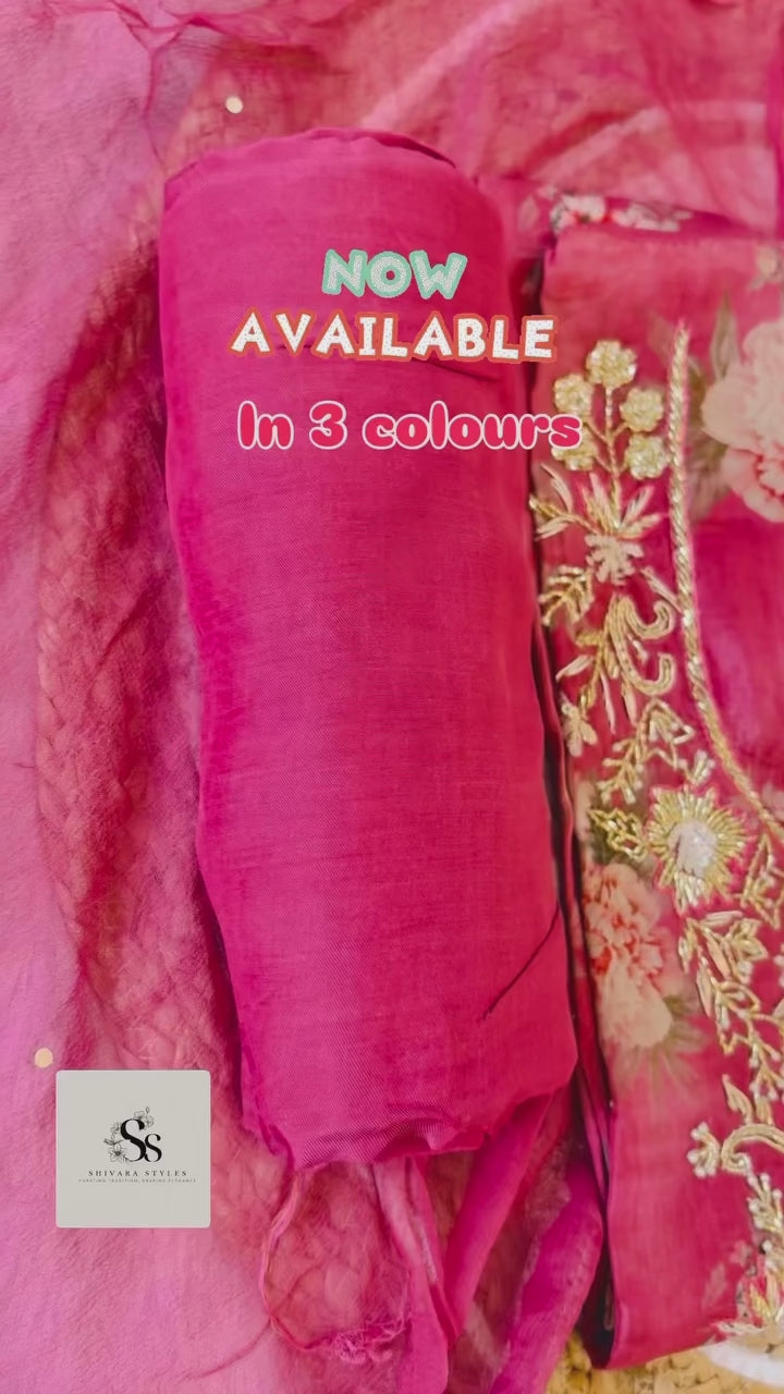 Sofiya Silk Embroidered Floral Dress Material